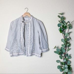 Chico's Blazer Gray Boho Detail Size 0
